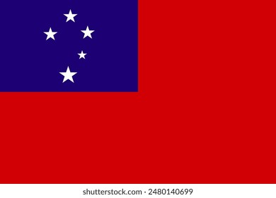 Samoa-schwenkende Flagge Muster Hintergrund. Realistische Gestaltung der Nationalflagge. Abstrakte Vektorgrafik Vorlage.