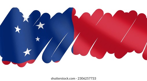 Samoa waving flag vector editable