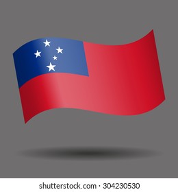 Samoa waving flag - vector icon