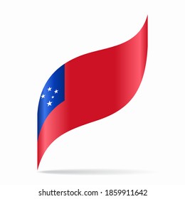 Samoan flag wavy abstract background. Vector illustration.