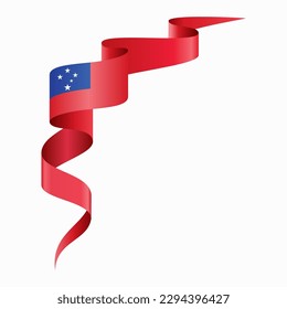Fondo abstracto ondulado de la bandera samoana. Ilustración vectorial.
