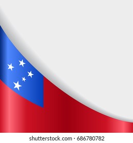 Samoan flag wavy abstract background. Vector illustration.