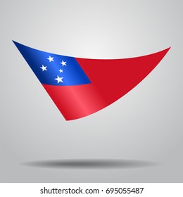 Samoan flag wavy abstract background. Vector illustration.