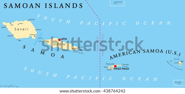 Samoan Islands Political Map Samoa Formerly: Vector De Stock (libre De ...