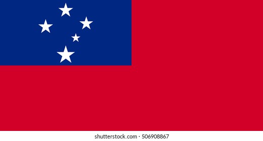 Samoan national official flag. Patriotic symbol, banner, element, background. Accurate dimensions. Flag of Samoa in correct size and colors, vector illustration
