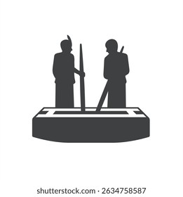 samoan traditional drum instrument player, vector art.