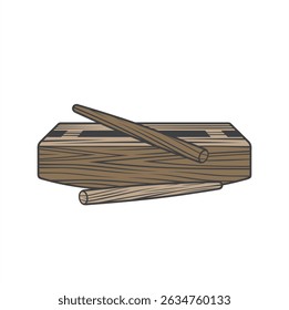 samoan traditional drum instrument, vector art.