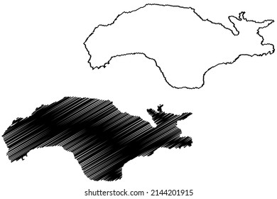 Samos island (Hellenic Republic, Greece) map vector illustration, scribble sketch Samos map