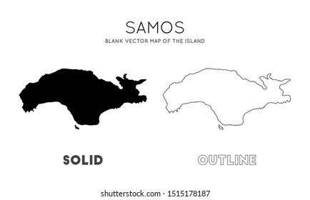 Samos map. Blank vector map of the island. Borders of Samos for your infographic. Vector illustration.