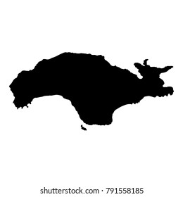 Samos map. Island silhouette icon. Isolated Samos black map outline. Vector illustration.