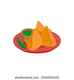 Samosa, Diwali, Hindu, Indian Symbol Illustration