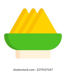 Samosa in flat icon. tasty food, indian foods, islamic, ramazan, arabic