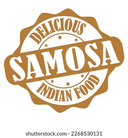 Samosa grunge rubber stamp on white background, vector illustration