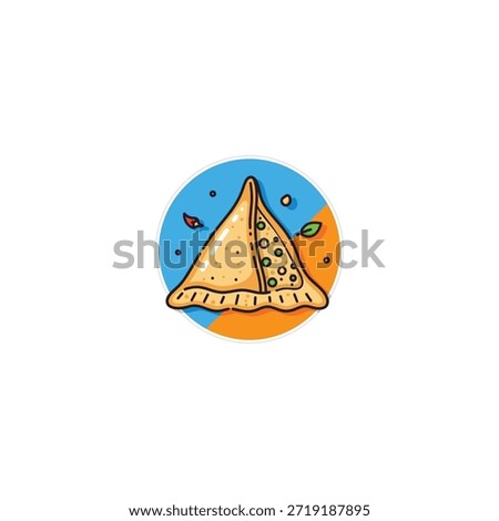 Samosa icon flat vector design.