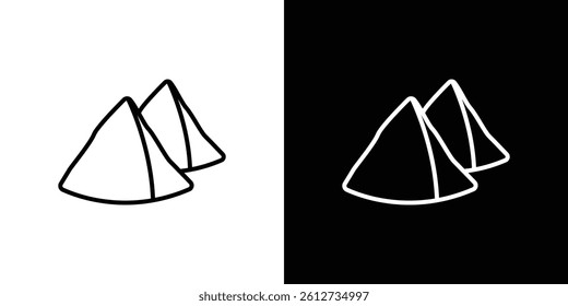 Samosa icon set. Black illustration isolated for graphic and web design