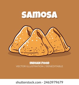 Samosa Indian food vector illustration