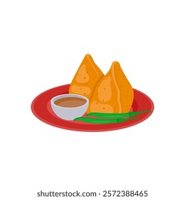 Samosa, Indian Symbol Vector Illustration