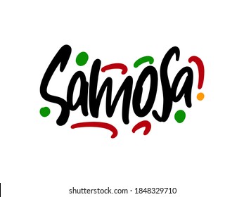 Samosa lettering logo for business, print and advertising.
