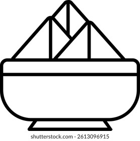 Samosa Line Vector Icon Design