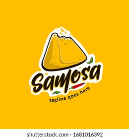 samosa logo design inspiration . samosa logo design template . modern yellow samosa logo