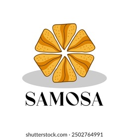 Plantilla de Ilustración vectorial del logotipo de Samosa. Con sombra