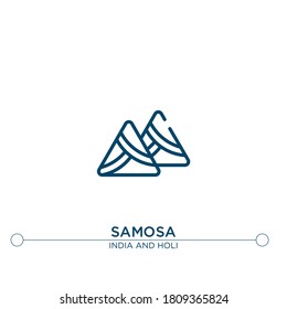 samosa outline vector icon. simple element illustration. samosa outline icon from editable india concept. can be used for web and mobile

