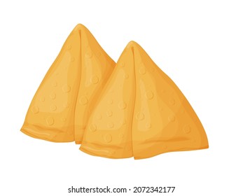 Samosa Set, Vektorgrafik. asiatische Straßenkost. indischer Gastronomie-Stil.