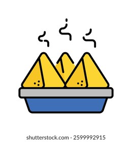 Samosa vector filled outline icon. EPS 10 file