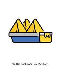Samosa vector filled outline icon. EPS 10 file