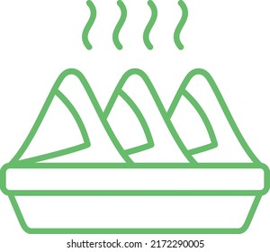Icono vector de samosa. Se puede usar para imprimir, móviles y aplicaciones web.
