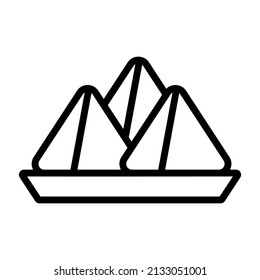 icono de línea del vector samosa. Icono de línea vector simple