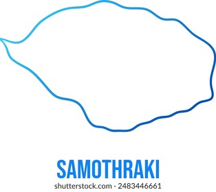Samothraki map island simple outline blue gradient map 