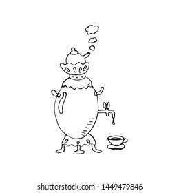 samovar freehand drawing vector sketch
