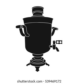 Samovar icon in black style isolated on white background. Russian country symbol stock vector illustration.