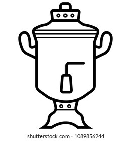 samovar sign vector line icon, sign, illustration on background, editable strokes