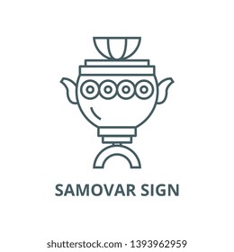 Samovar sign vector line icon, linear concept, outline sign, symbol
