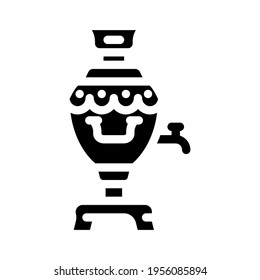 samovar tool for boiling water glyph icon vector. samovar tool for boiling water sign. isolated contour symbol black illustration
