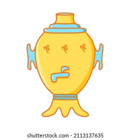 Samovar is a traditional Russian kettle for boiling water. samovar icon vector illustration.
