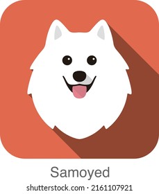 Diseño de icono plano de la cara de perro con señas, ilustración vectorial