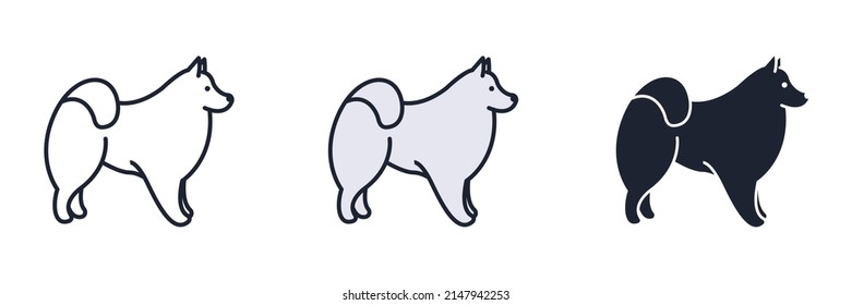 plantilla de símbolo de icono de perro muestreado para ilustración vectorial de colección de diseño gráfico y web