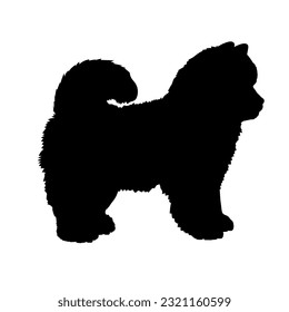 Samoyed Dog puppies silhouette. Baby dog silhouette. Puppy