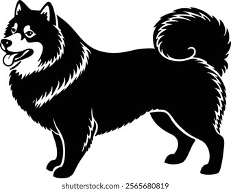 Samoyed. Dog silhouette dog breeds dog monogram logo dog face vector.This is an eps vector file.