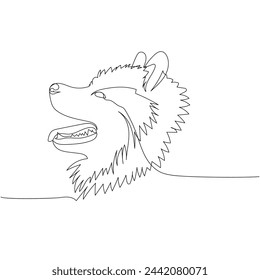 Samoyed, sled dog, aboriginal breed, companion dog one line art. Continuous line drawing of friend, dog, doggy, friendship, care, pet, animal, family, canine.