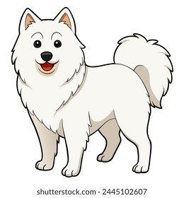 Ilustración vectorial samoyed aislada sobre fondo blanco en estilo de dibujos animados.