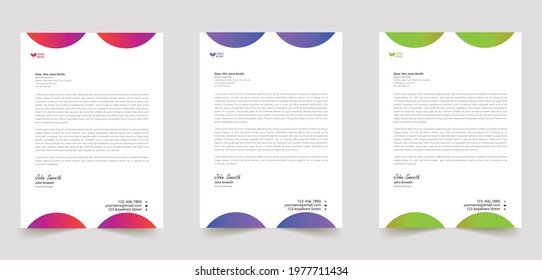 sample abstract business professional letterhead templates