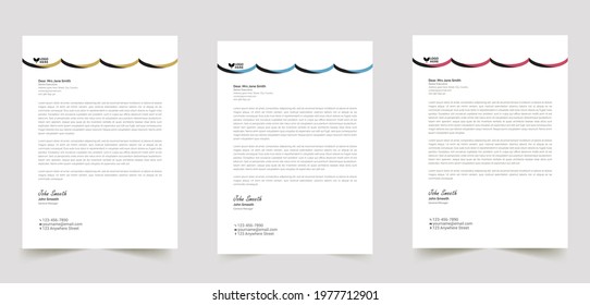 sample abstract business professional letterhead templates