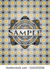 Sample arabesque badge. arabic decoration.
