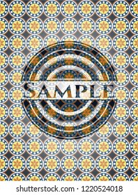 Sample arabesque emblem. arabic decoration.