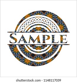 Sample arabic emblem. Arabesque decoration.