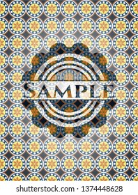 Sample arabic style emblem. Arabesque decoration.